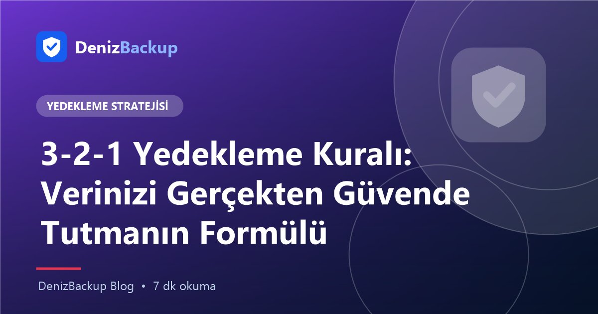 3-2-1 Yedekleme Kuralı: Verinizi Gerçekten Güvende Tutmanın Formülü yazısının kapak görseli