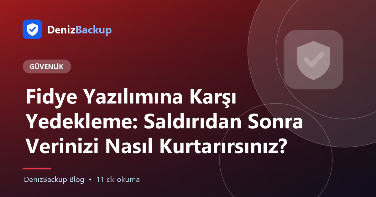 Fidye Yazılımına Karşı Yedekleme: Saldırıdan Sonra Verinizi Nasıl Kurtarırsınız? yazısının kapak görseli