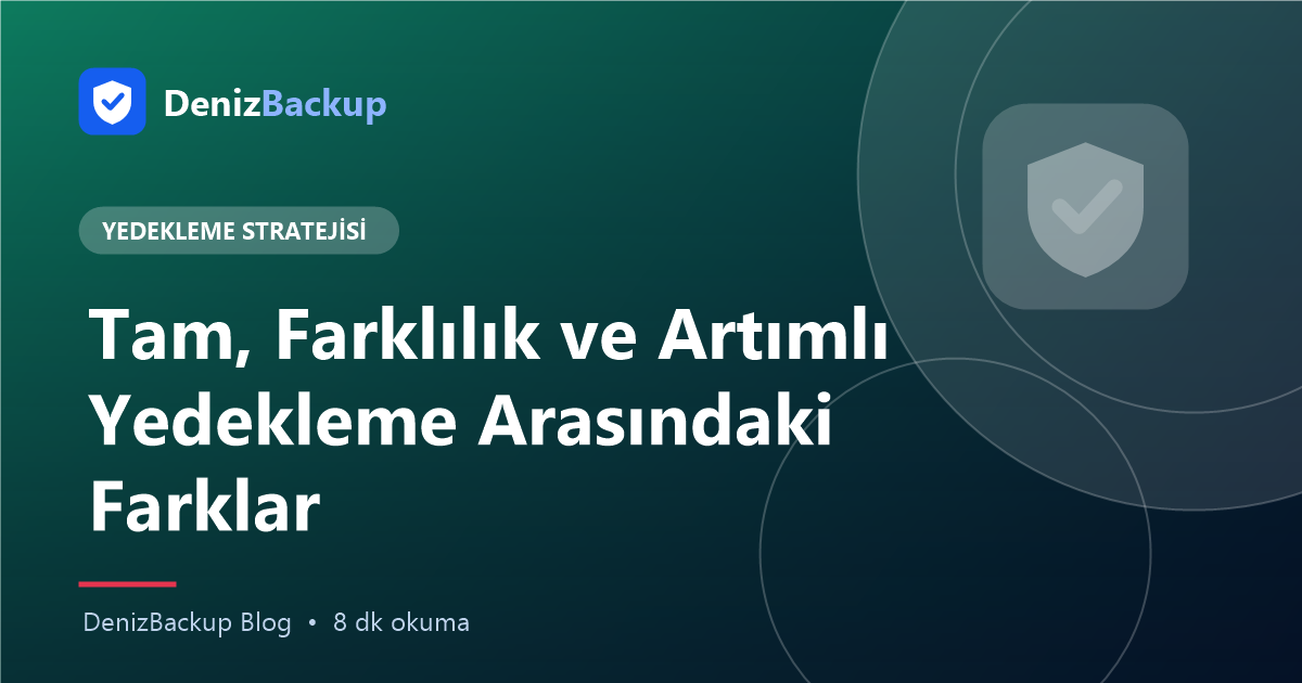 Tam, Farklılık ve Artımlı Yedekleme Arasındaki Farklar yazısının kapak görseli